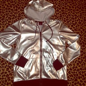 Maddon Girl silver metallic hoodie